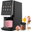 KIKIELF-10-in-1 Ice Cream Maker, 1 x 20 oz Container with Lid, TOP and FULL Modes, Mix-In and Re-Spin, for Gelato, Sorbet, Slushies, Frozen Yogurt, Smoothie Bowls and Frozen Drinks, Black